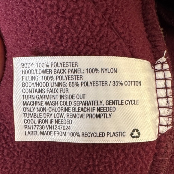 JoyLab Fleece Jacket Hooded Sherpa Zip Up Burgundy Camo Medium - Picture 5 of 11